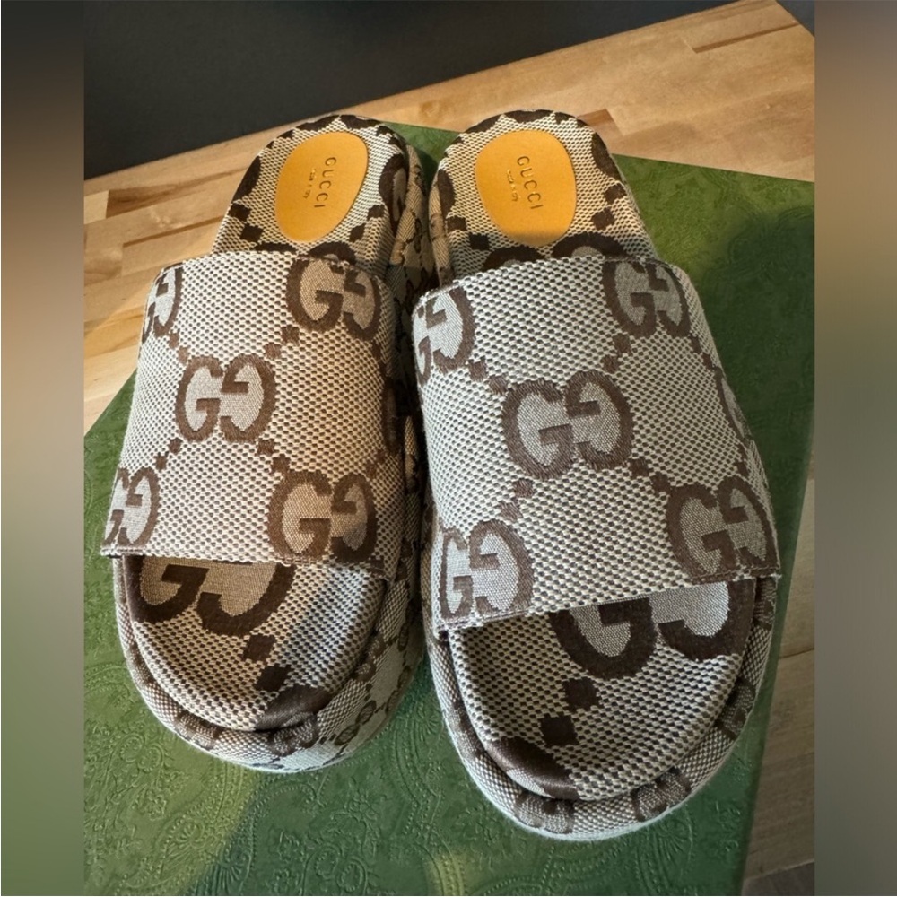 Gucci Kids Brown Slide Sandals